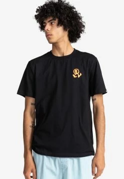 Element Homme Manches Courtes T Shirt Imprimé Flint Black