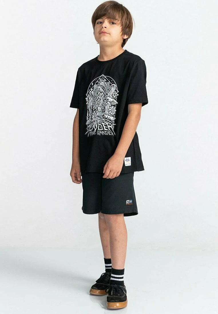 Element MANCHES COURTES T Shirt Imprimé Flint Black Enfant