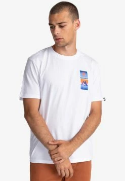 Element Homme AQUAZEN MANCHES COURTES T Shirt Imprimé Optic White