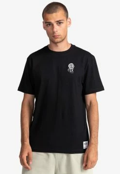 Element BLOOM MANCHES COURTES T Shirt Imprimé Flint Black Homme