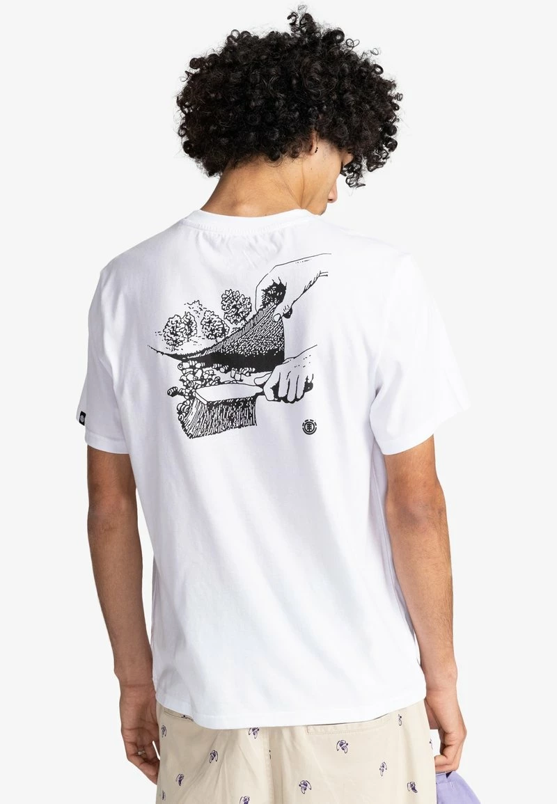Element Homme CARE MANCHES COURTES T Shirt Imprimé Optic White â Image 3