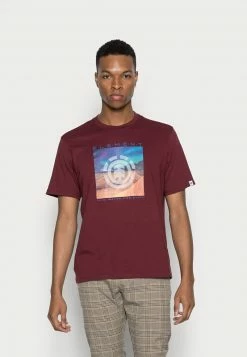 Element DUSKY T Shirt Imprimé Vintage Red Homme