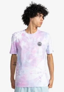 Element Homme KETCH MANCHES COURTES T Shirt Imprimé Tie Dye Purp