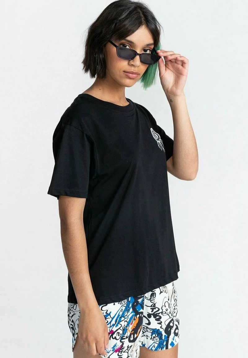 Element BLOOM MANCHES COURTES T Shirt Imprimé Flint Black Femme â Image 4