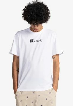 Element Homme MANCHES COURTES T Shirt Imprimé Optic White