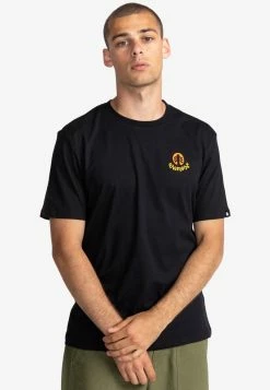 Element Homme TAOS MANCHES COURTES T Shirt Imprimé Flint Black