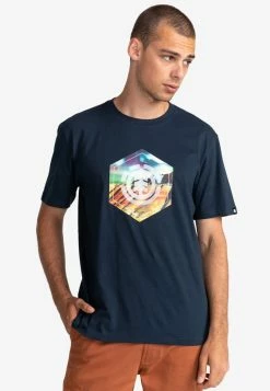 Element Homme ASTRA MANCHES COURTES T Shirt Imprimé Eclipse Navy