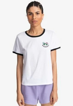 Element Femme HIS'VE FIVE MANCHES COURTES T Shirt Imprimé Optic White