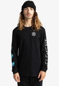 Element Homme T Shirt à Manches Longues Flint Black