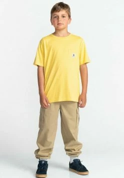 Element BASIC LABEL MANCHES COURTES T Shirt Basique Cream Gold Enfant