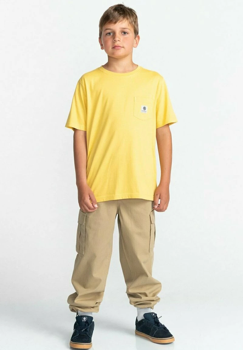 Element BASIC LABEL MANCHES COURTES T Shirt Basique Cream Gold Enfant