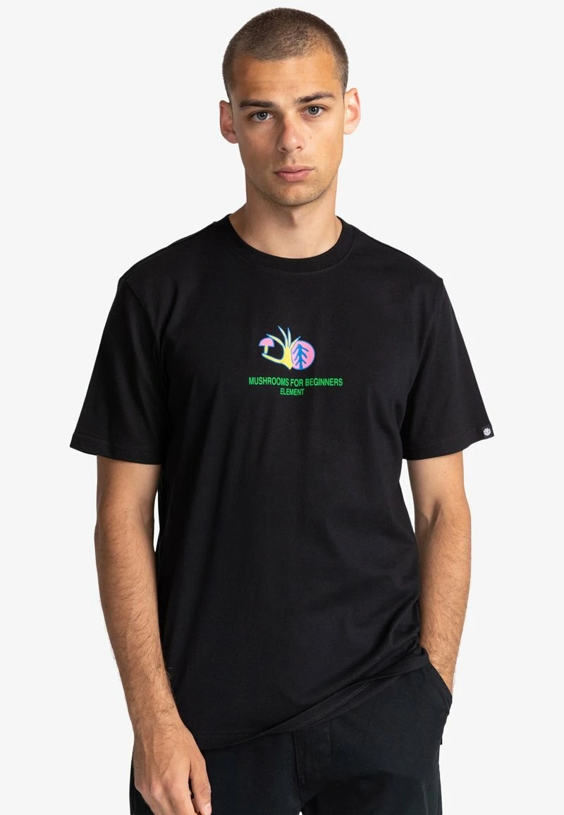 Element SPORES MANCHES COURTES T Shirt Imprimé Flint Black Homme