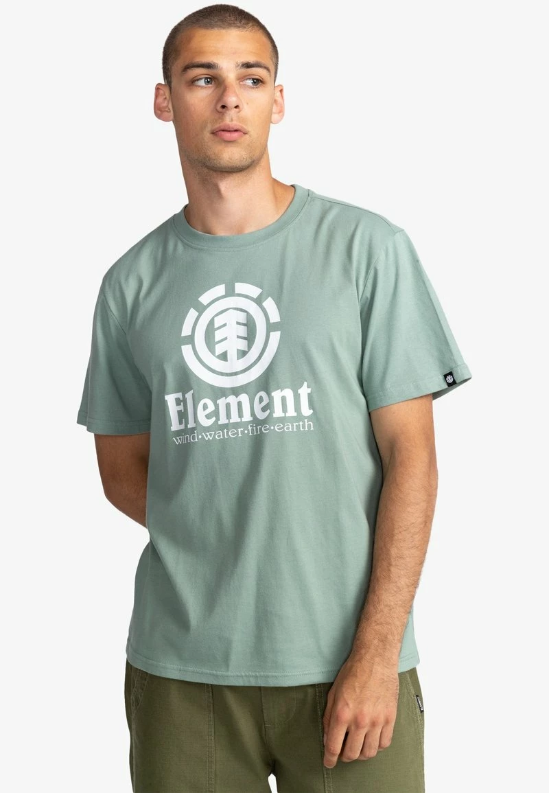 Element Homme VERTICAL T Shirt Imprimé Chinois Green