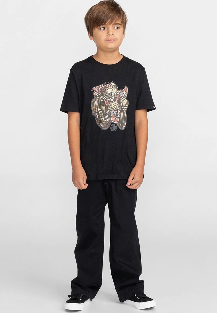 Element Manches Courtes T Shirt Imprimé Flint Black Enfant