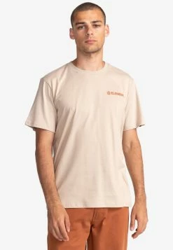 Element Homme BLAZIN CHEST T Shirt Imprimé Oxford Tan
