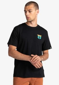 Element Homme BAZAN T Shirt Imprimé Flint Black